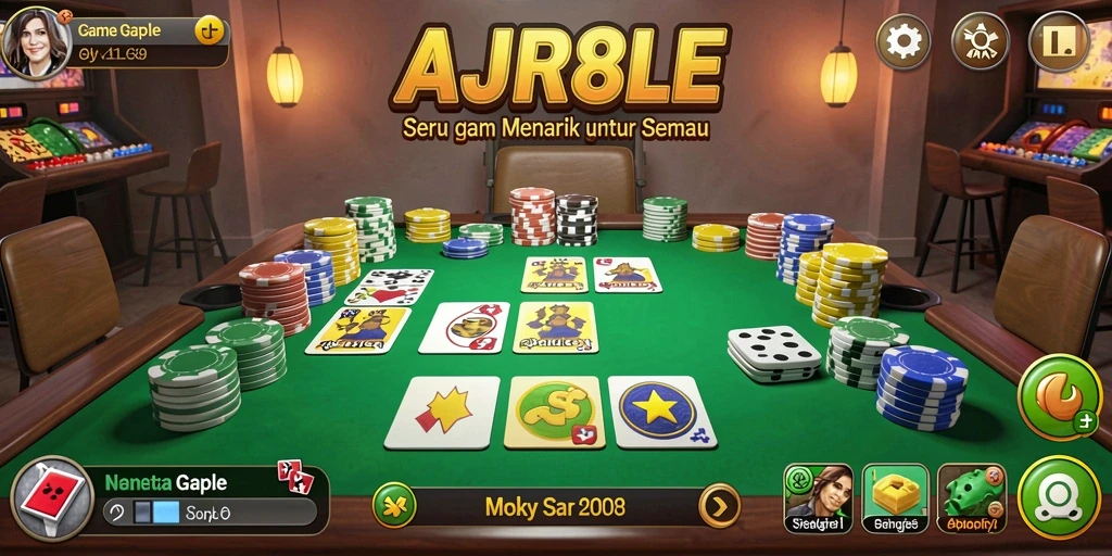Screenshot utama AJR88 menampilkan gameplay Gaple yang seru dan interaktif.