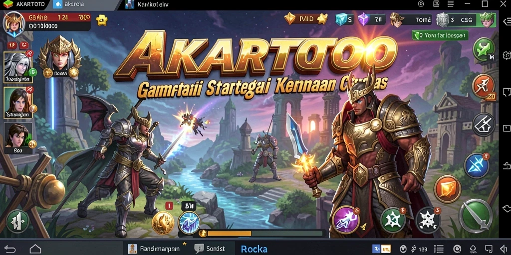 Tampilan gameplay intens dari AKARTOTO dalam pertempuran strategi.