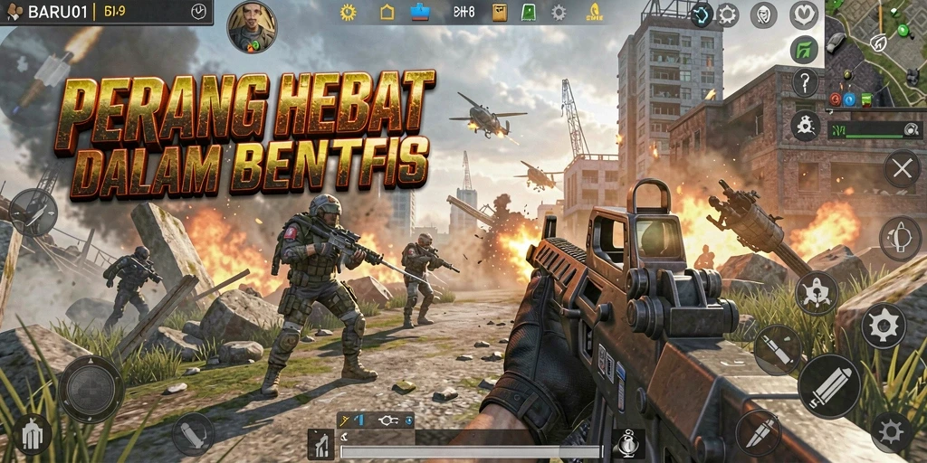 Gameplay seru dari BARU01 saat pemain bertempur.