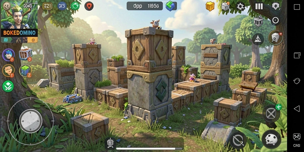 Tampilan gameplay <strong>BOKEDOMINO</strong> dalam pertahanan seru dan strategi yang menarik.