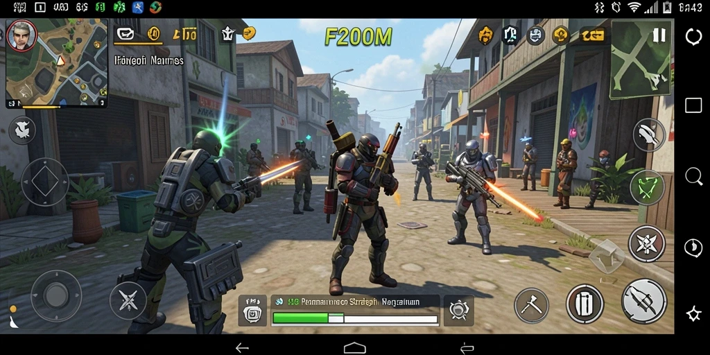 Tampilan gameplay seru dalam F200M yang melibatkan pertempuran strategis.