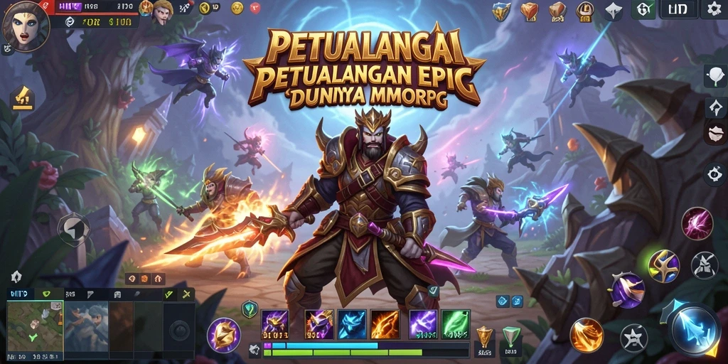 Tampilan gameplay seru di HIT9, menggambarkan aksi petualangan MMORPG.