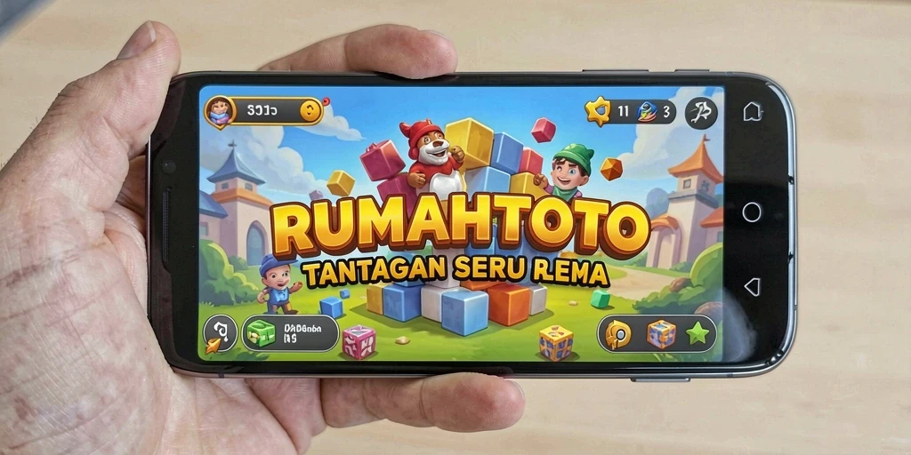 Screenshot utama RUMAHTOTO menampilkan gameplay seru dengan teka-teki yang menarik.